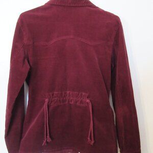 Manhattan Collection burgundy corduroy button-up shirt jacket. Size 7